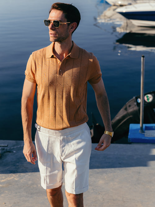 Поло тениска в карамел