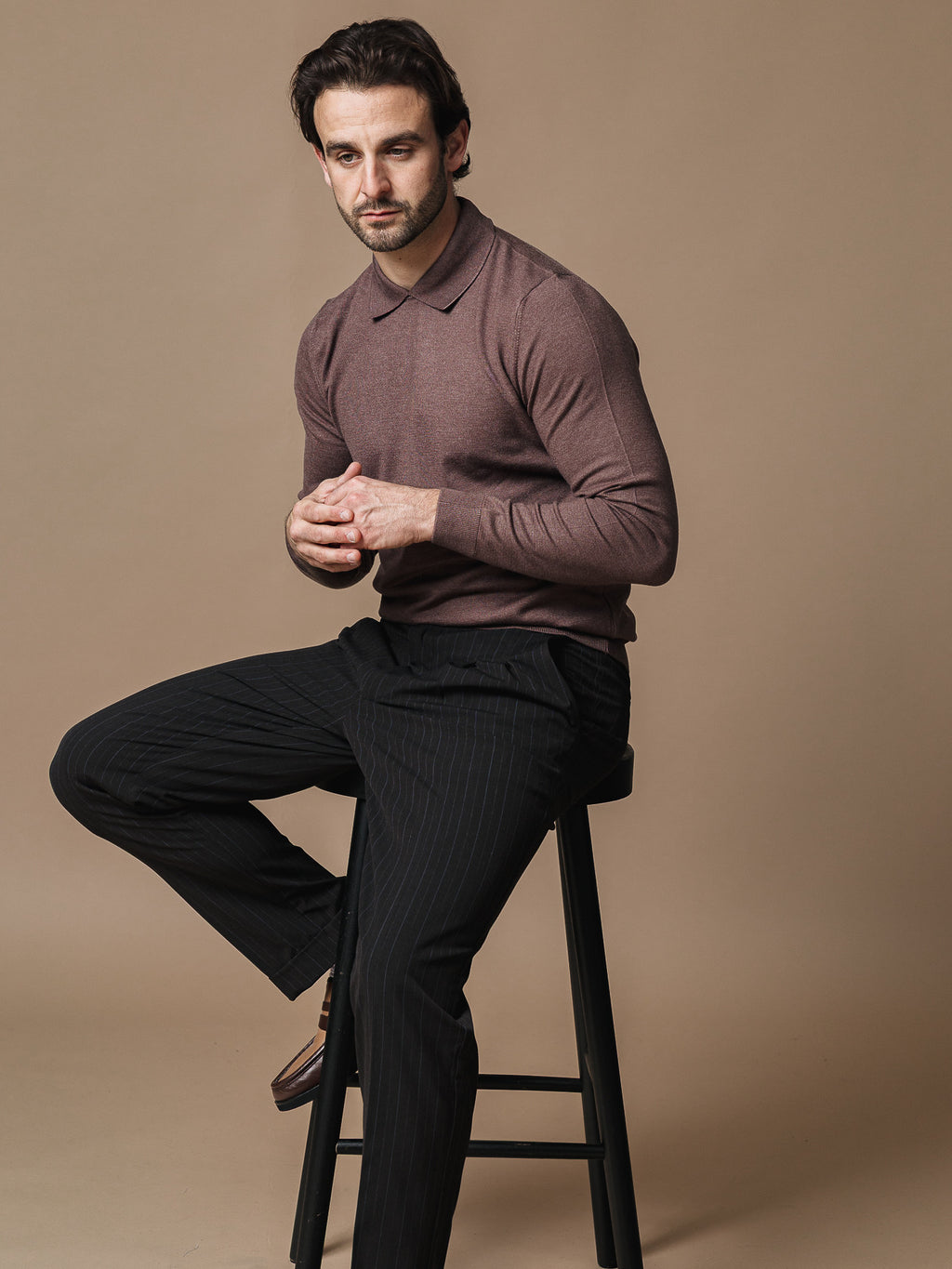 Поло блуза в кафяво