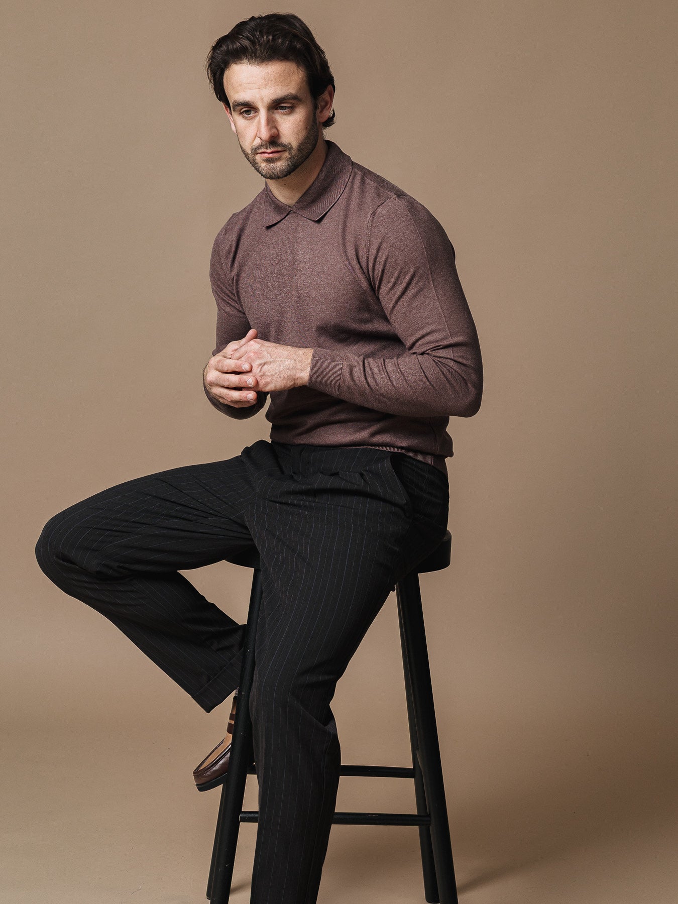 Поло блуза в кафяво