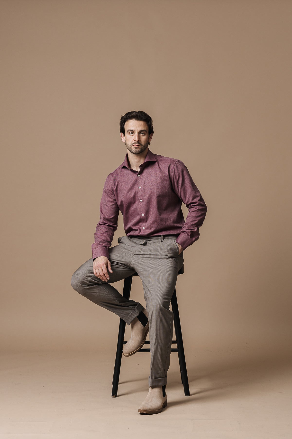 Риза в цвят бордо