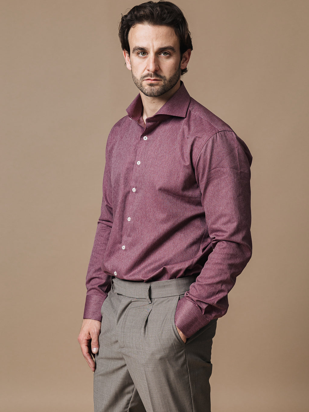 Риза в цвят бордо